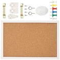 thumbnail image 1 of HEMOTON 1pc Cork Board Bulletin Board Wall Mountable Single Frame for Home Office School Khaki 30x30cm, 1 of 8