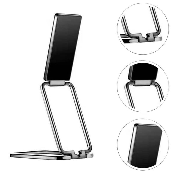 ORDDIART 1Pc Foldable Black Phone Support with Zinc Alloy Metal Ring Portable Design