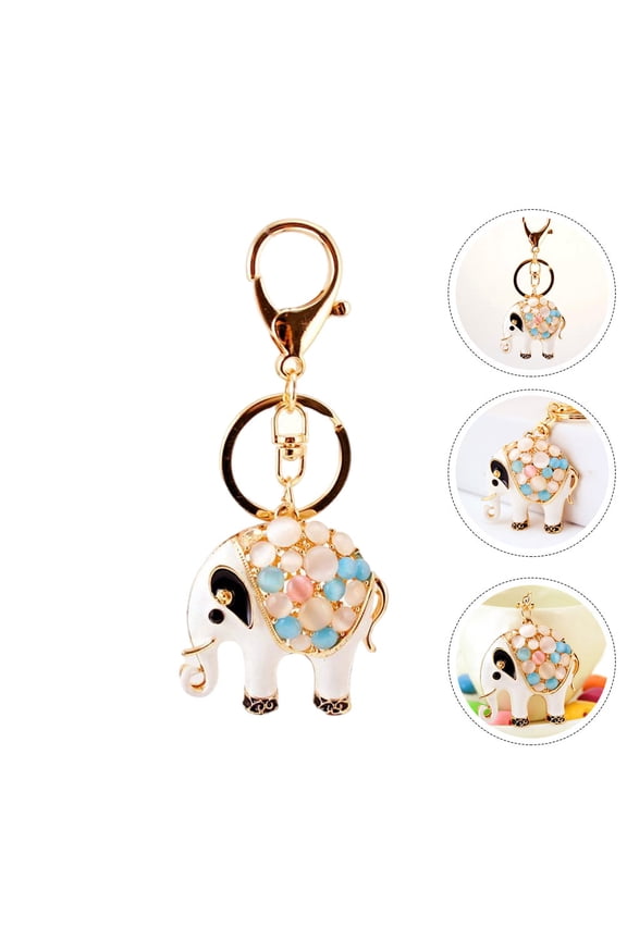 1pc Unique Elephant Key Ring Adorable Elephant Keychain Attractive Backpack Pendant
