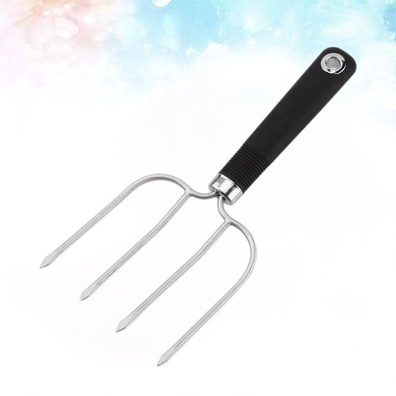 HEMOTON  2 PCS Bold Turkey Fork Outdoor Cooking Tools Carving Barbecue Forks Black