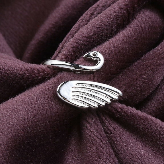 RENACLIPY 2Pcs Adjustable Plated Silver Knitting Loop for Consistent Yarn Tension with Swan Shape Design