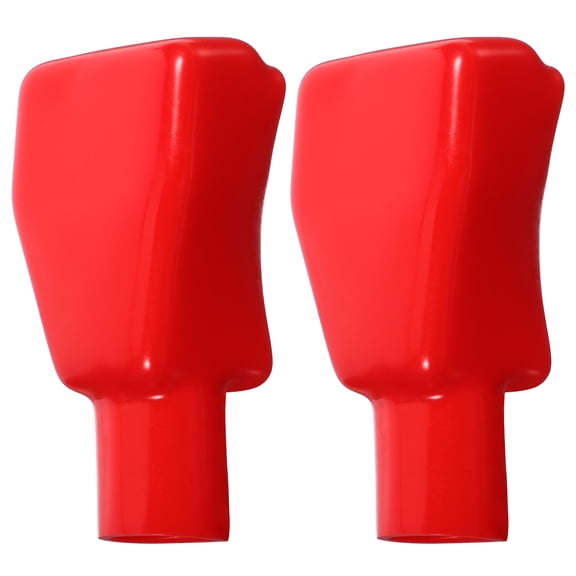 HEMOTON 2 PCS Universal Car Positive Battery Terminal Covers Post Flexible Battery Terminal Insulating Protector Caps - Size L (Red)