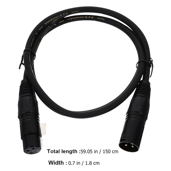 RENACLIPY 2-Pack Black Microphone Cable Male to Female with Copper Wire Conductor for Audio Recording