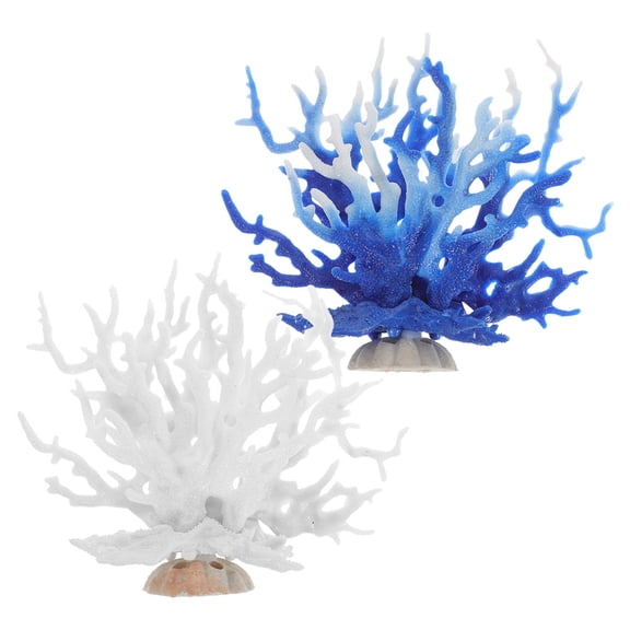 HEMOTON  2 Pcs Aquarium Coral Ornaments for Fish Tank Decorations
