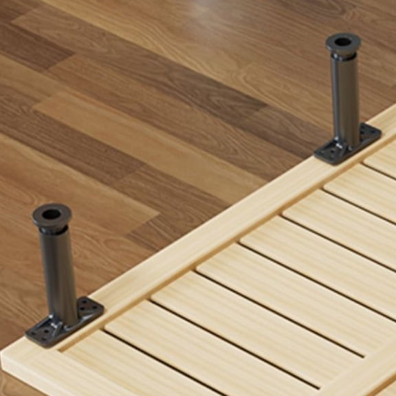 HEMOTON 2 Pcs Bed Risers Adjustable Bed Frame 18.00X10.00X4.00CM Black