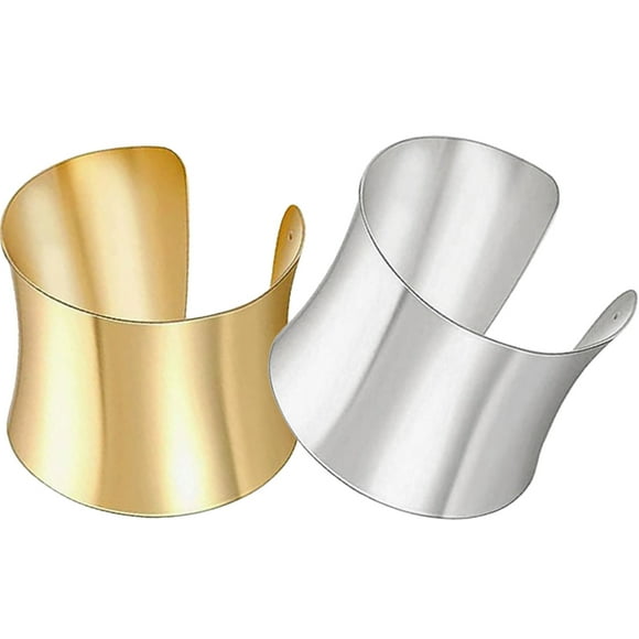 2 Pcs Bracciale Fascia Larga Polsino Big Bracelets Bangle Miss Bride