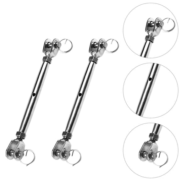 HEMOTON  2 Pcs Cable Tightener Wire Rope Garden Hooks for Hanging Silver