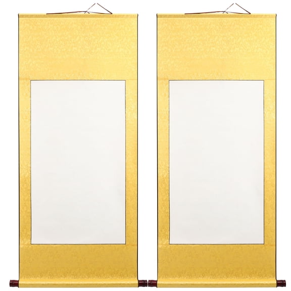 HEMOTON  2 Pcs Calligraphy Art Scroll Painting Paper Hanging Blank Child