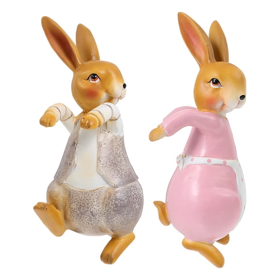 RENACLIPY mini garden accessories animal Rabbit Ornament Assorted Color 2Pcs