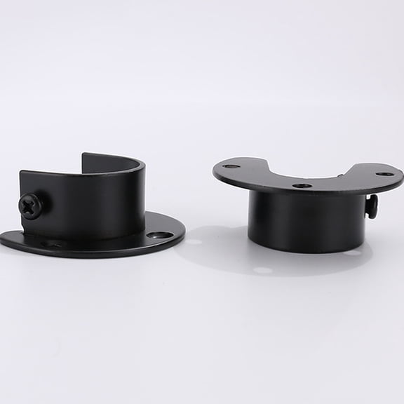HEMOTON  2 Pcs Closet Rod Support Bracket Shower Holders for Wall Brackets