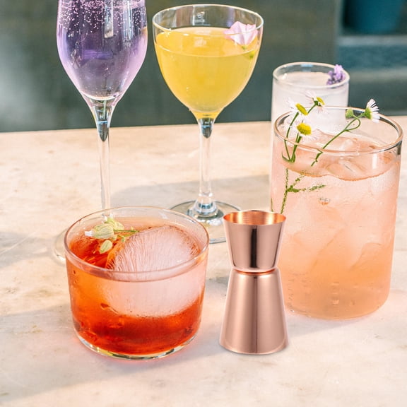 YOSADIER 2Pcs Golden Stainless Steel Cocktail Ounce Cups with Ergonomic Design for Bar Accessory Use