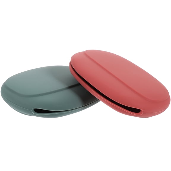 HEMOTON 2 Pcs Cosmetics Powder Puff Storage Bag Travel 9x7.6x2cm