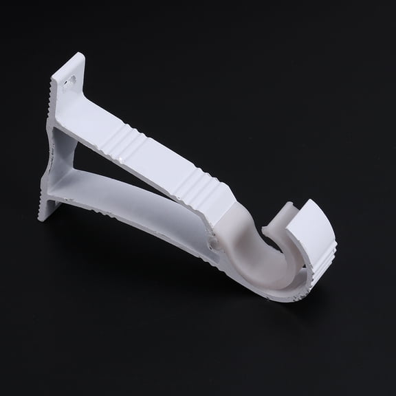 HEMOTON 2 Pcs Curtain Rod Brackets, Single Pole End Holders for Home Window Drapery, Wall Mount Hardware