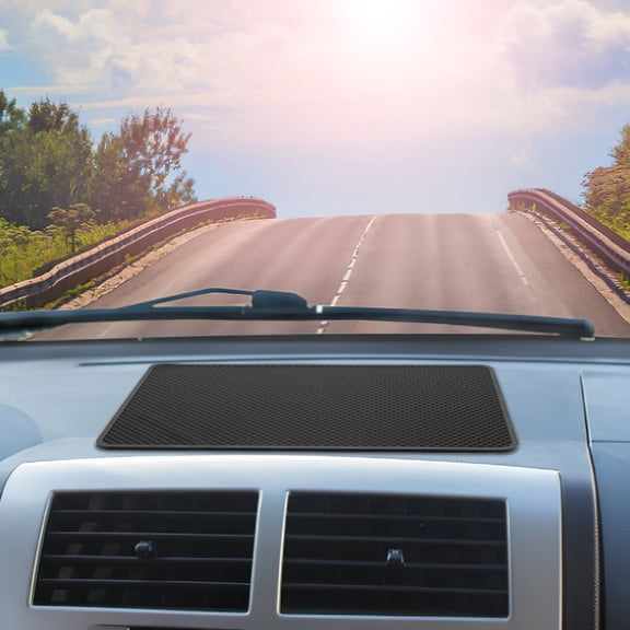 HEMOTON 2 Pcs Dashboard Anti-slip Mat Car Pad Phone Mount Dash-board Black