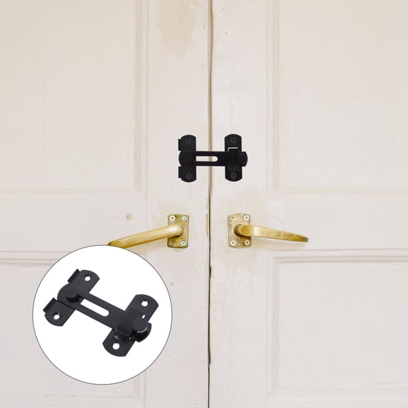 HEMOTON 2 Pcs Door Lock Buckle for Doors Latch Combination Security Black