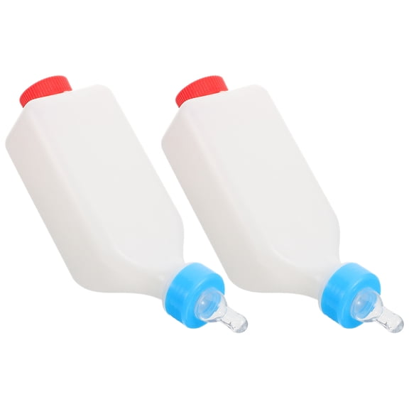 HEMOTON 2-Pack Hanging Feeder Containers for Calf Feeding Bottles, Baby White Design