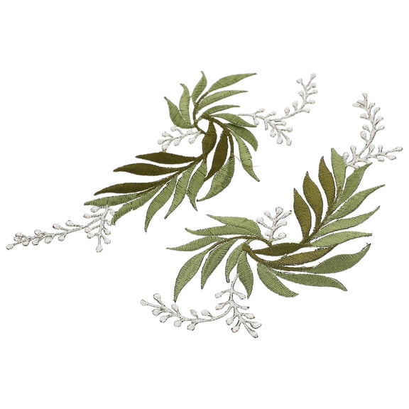 DEEPCRAFF Rayon Embroidery Patches for Clothing Decoration 2Pcs 6.7x2.8in