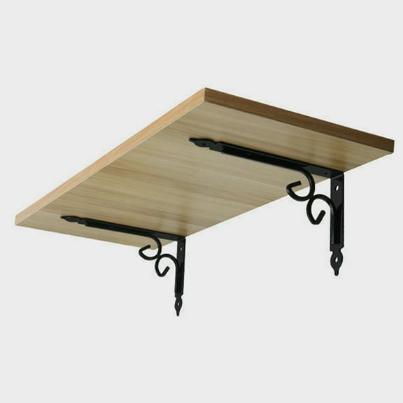 HEMOTON  2 Pcs Iron Bracket Wall Mounted Kitchen Bookshelf
