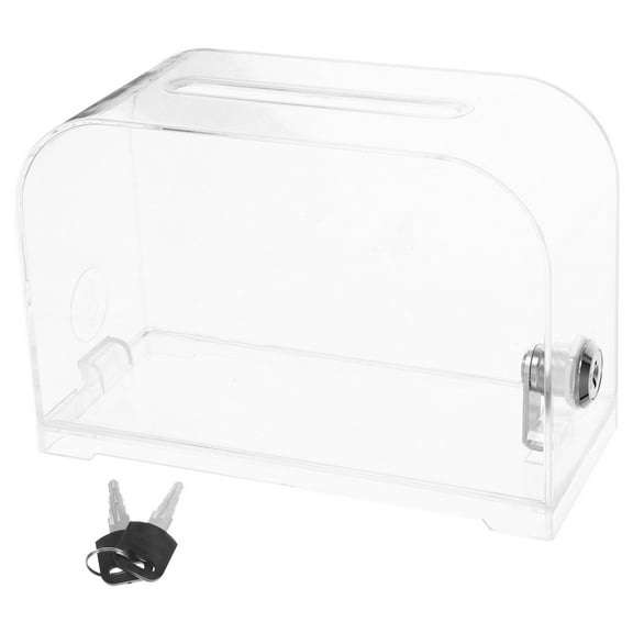HEMOTON Transparent Acrylic Donation Box with Lock for Storage Perfect for Fundraising and Suggestion Collection 10 x 8 x 15 inches