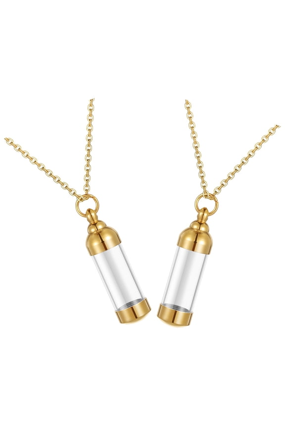 2 Pcs Loss of Pet Urn Necklaces Charm Souvenir Men and Women