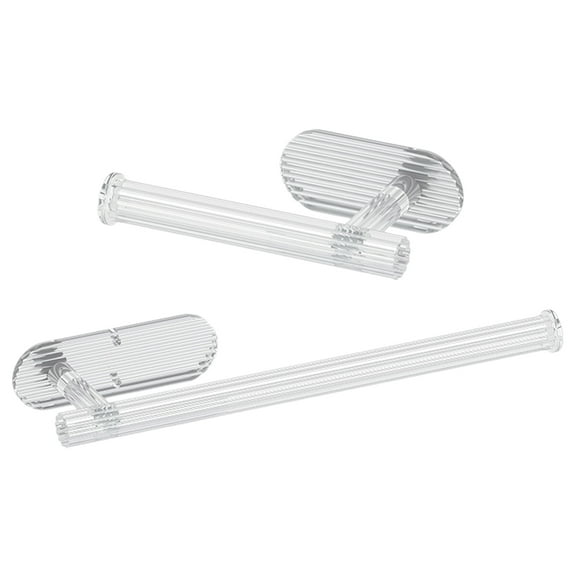 HEMOTON 2 Pcs Modern Plastic Wrap Storage Rack 32.50X8.50X4.50CM Transparent