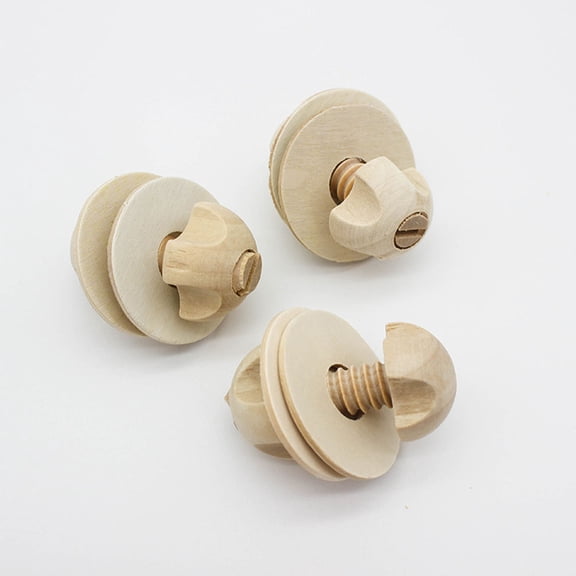 HEMOTON  2 Pcs Pet Teething Toy Screws Wooden for Bird Cage Removable Detachable