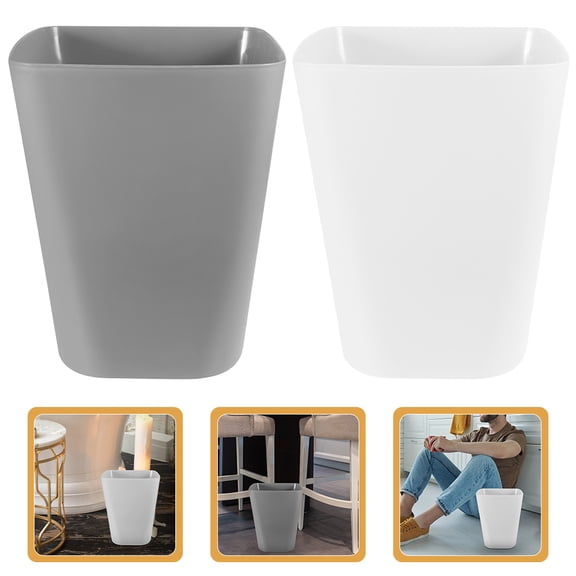 HEMOTON 2 Pcs Recycling Bins for Kitchen Square Trash Can