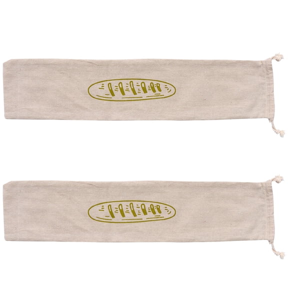 HEMOTON Set of 2 Reusable Bread Loaf Bags with Drawstring Closure, Ideal for Storing Baked Goods, Sandwiches, and Bread