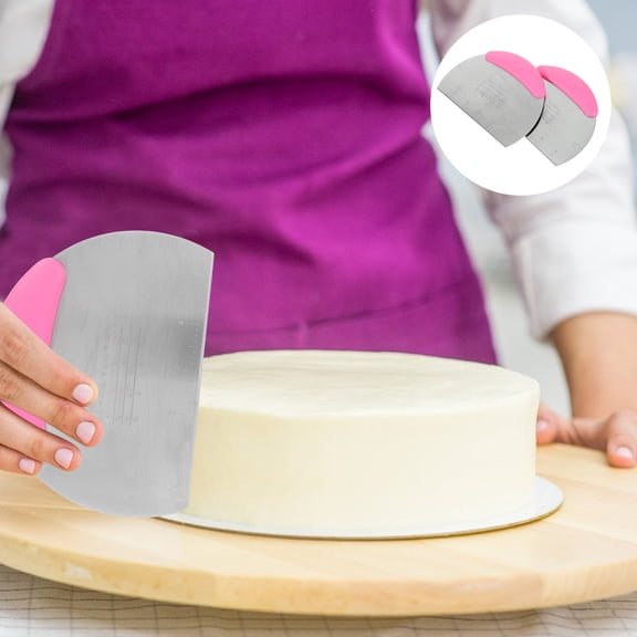 Hytrove Ergonomic Design Dough Cutters Pink 2Pcs 6.1x4.7x0.9In