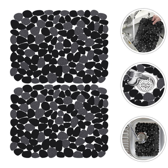 HEMOTON  2 Pcs Sink Protectors for Kitchen Pads Instant Dry Mat Grid