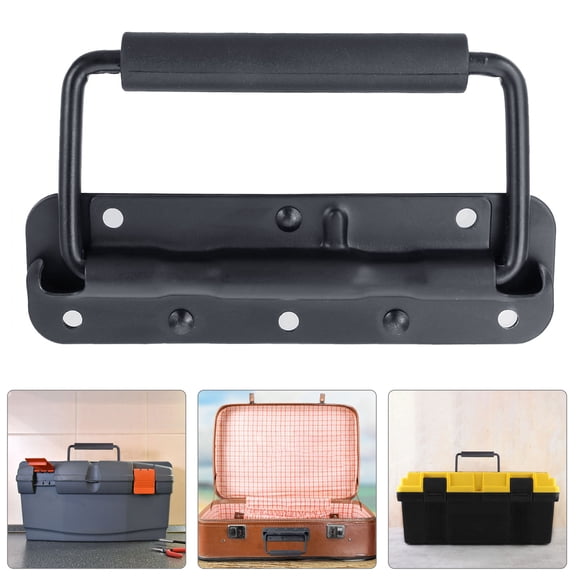 EXHUMKY 2pcs Removable Spring Handle Replacement for Cabinets Boxes Black