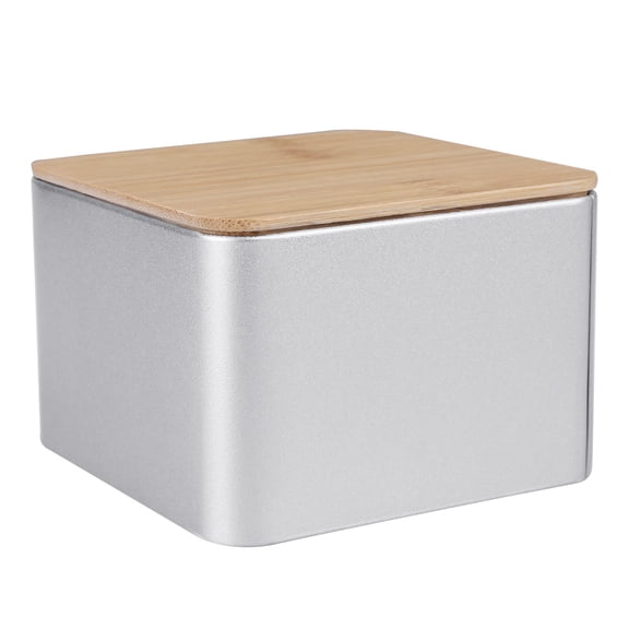 HEMOTON 2-Pack Small Metal Tin Canisters with Lids, Cookie Jars and Storage Containers for Kitchen, Office, Home Organization