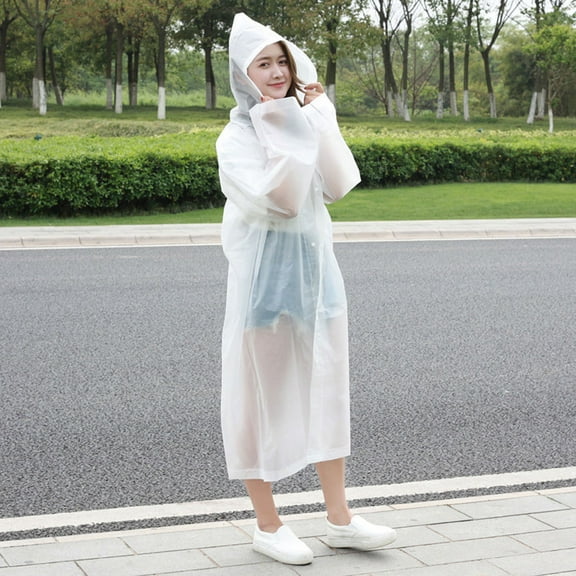 HEMOTON  2 Pcs Transparent Raincoat Camping Fashion Poncho