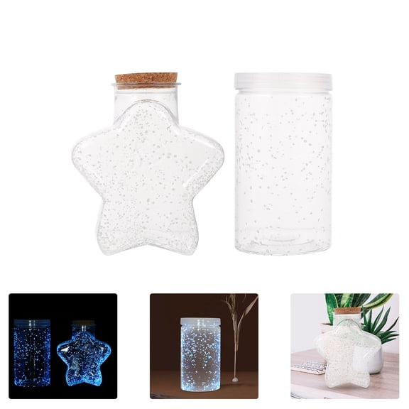 ORDDIART 2Pcs Transparent Plastic Message Jar for DIY Storage and Artistic Drift Bottles