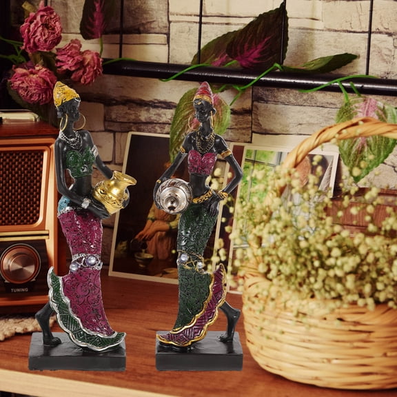 HEMOTON 2 Pcs Women Figurine Ladies Woman Miss 16.00X5.50X3.50CM