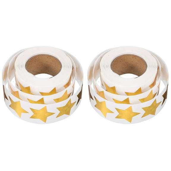 HEMOTON 2 Rolls Colored Star Stickers Student Child 2.50X2.50X0.10CM