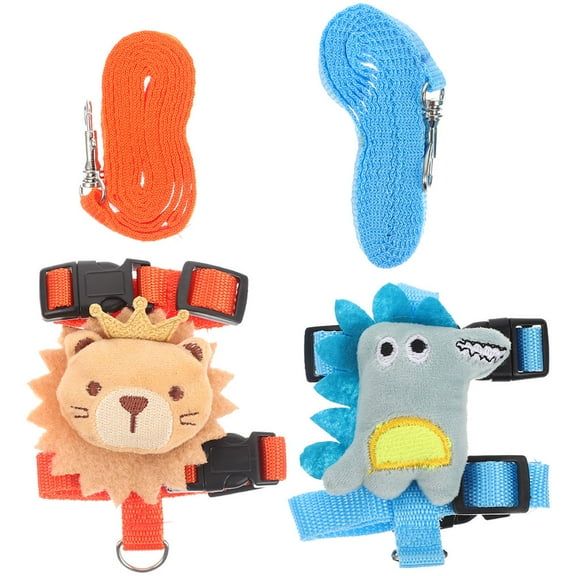 HEMOTON Pet Harness and Leash Set with Cartoon Design for Small Pets Adjustable and Wearresistant Polyester Assorted Color