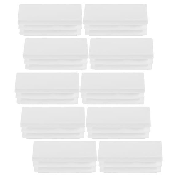 HEMOTON  20 Pcs Chair End Cover Tube Button Protectors Foot Pads Rest Pouffe White