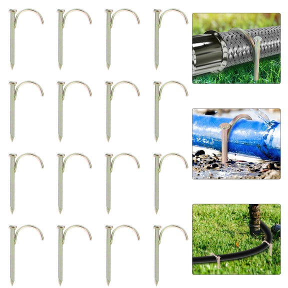HEMOTON 20 Pcs Water Pipe Fixing Hooks with Steel Nail Clamp for Secure Pipe Mounting and Fast Installation