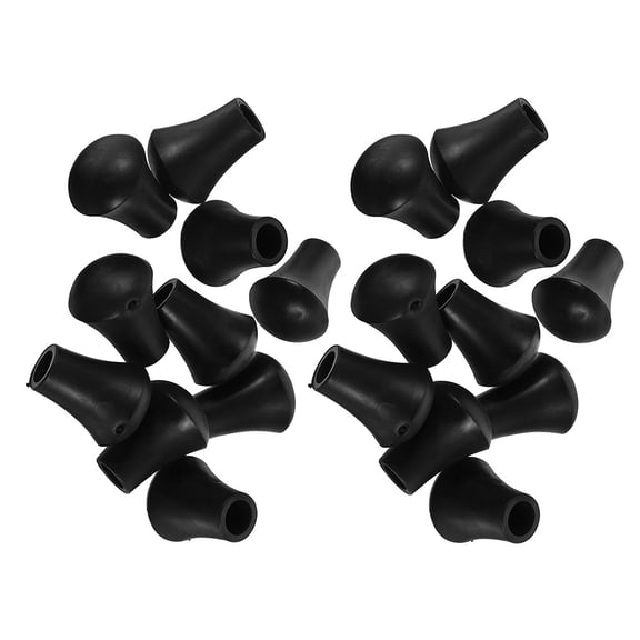 HEMOTON 20 Pcs Rubber Drum Feet Protector Anti-slip Floor Drums Black