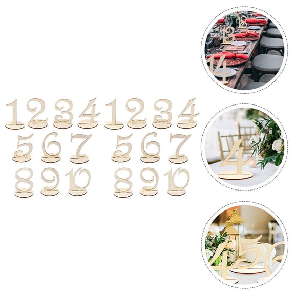 HEMOTON 20 Pcs Table Numbers for Party Furnishing Articles Wedding Decorations Tables Beige