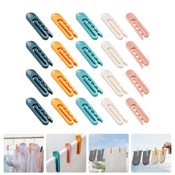 HEMOTON  20 Pcs Underwear Fixing Clip Clothes Clips for Drying Wind Windproof