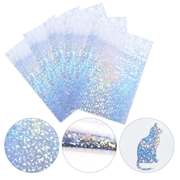 HEMOTON 20 Sheets Holographic Glitter Sticker Paper for Printer, Crafts, Labels, Scrapbooking, and Projects