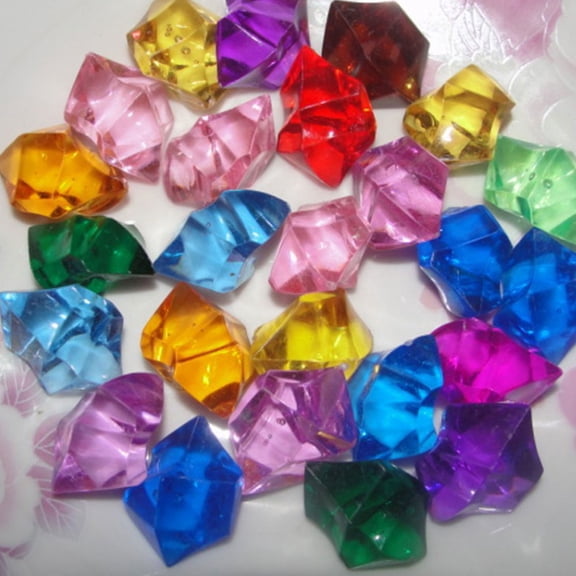 HEMOTON 200 Pcs Assorted Color Resin Crystal Stones for Decoration and Eco Friendly 1 6x2 2CM