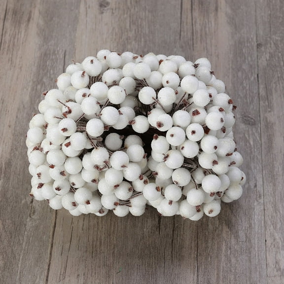 RENACLIPY White Foam Berries Frosted Style 200 Pieces for Crafts, Wedding Decorations, Floral Arrangements