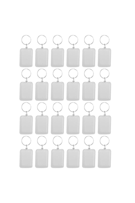 20-Pack Clear Acrylic Photo Frame Keychains with Hanging for Custom Photo Inserts and