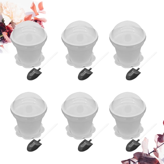 Hytrove Flowerpot Cake Cups Plastic 20Pcs 4.3x3.1x2.9in
