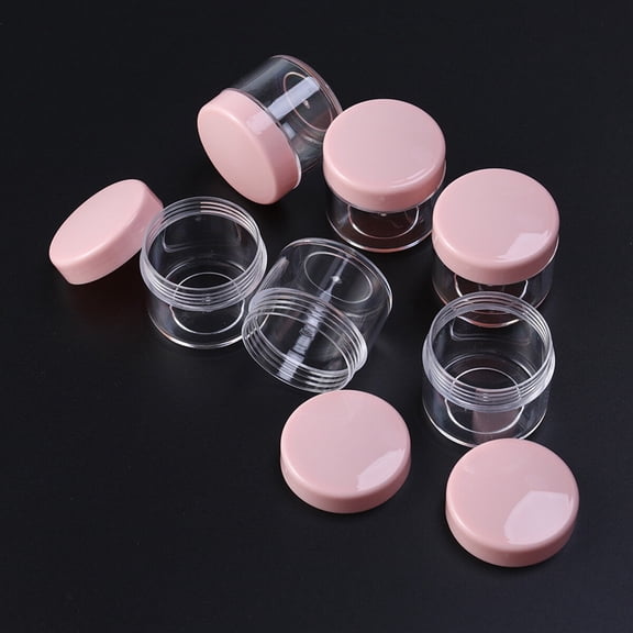 HEMOTON 20Pcs 20g Mini Portable Round Pot Bottles Cosmetic Travel Sample Empty Container for Facial Cream Shampoo Lotion (Pink)