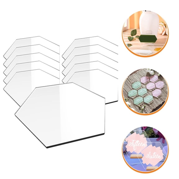 RENACLIPY Table Numbers for Wedding Reception Acrylic Hexagon Seating Sign White 20pcs