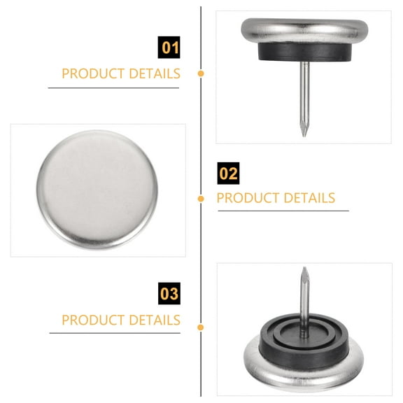 HEMOTON 20Pcs Furniture Slider Nails Iron Floor Protector Pads Furniture Glide Nails